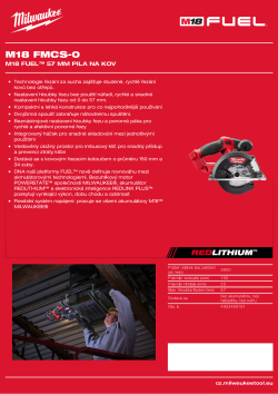 MILWAUKEE M18 FUEL™ pila na kov 4933459191 A4 PDF
