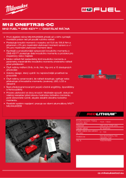 MILWAUKEE M12 FUEL™ ONE-KEY™ ⅜″ digitální ráčna 4933464966 A4 PDF