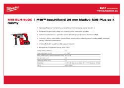 MILWAUKEE M18™ bezuhlíkové 26 mm kladivo SDS-Plus se 4 režimy 4933478894 A4 PDF