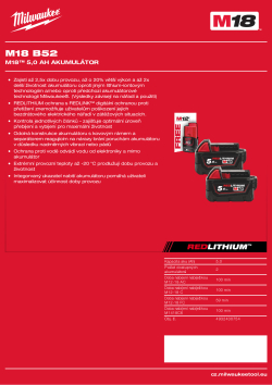 MILWAUKEE M18™ 2x 5,0 Ah akumulátor 4932451242 A4 PDF