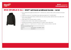 MILWAUKEE M12™ vyhřívaná prošívaná bunda – černá 4932480073 A4 PDF