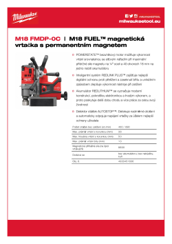 MILWAUKEE M18 FUEL™ magnetická vrtačka s permanentním magnetem 4933451636 A4 PDF