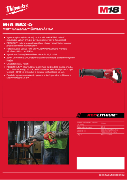MILWAUKEE M18™ SAWZALL® šavlová pila 4933447275 A4 PDF