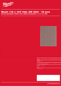 MILWAUKEE Power Grid Mesh Sanding Sheets for Orbital Sanders 4932492253 A4 PDF