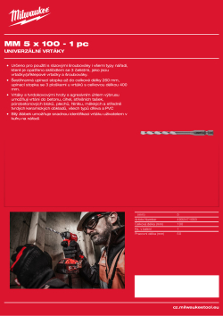 MILWAUKEE Multi Material Drills NG 4932471093 A4 PDF