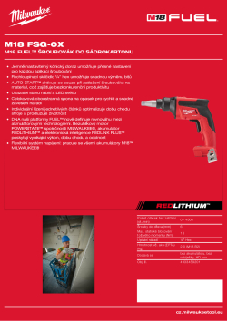 MILWAUKEE M18 FUEL™ šroubovák do sádrokartonu 4933459201 A4 PDF