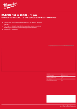 MILWAUKEE Concrete Drills - round shank / DIN 8039 4932352513 A4 PDF