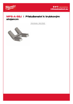MILWAUKEE MILWAUKEE® čelisti z nerezavějící oceli pro trubkový stojan 4932478925 A4 PDF