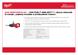 MILWAUKEE M18 FUEL™ ONE-KEY™ 1″ rázový utahovák D-rukojeť, pojistný kroužek a prodloužené vřeteno 4933471755 A4 PDF