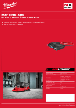 MILWAUKEE MX FUEL™ akumulátory a nabíječka 4933479160 A4 PDF
