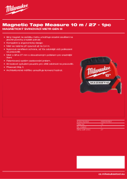 MILWAUKEE Magnetický svinovací metr 10 m 4932464601 A4 PDF