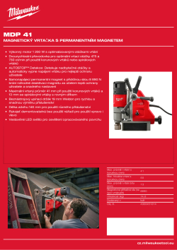 MILWAUKEE Magnetický vrtací stojan s permanentním magnetem 4933451014 A4 PDF