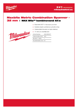 MILWAUKEE Metrický kombinovaný klíč MAX BITE™ 32 mm 4932480207 A4 PDF