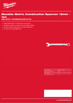 MILWAUKEE Metrický kombinovaný klíč MAXBITE™ 15 mm 4932471523 A4 PDF