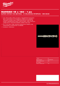 MILWAUKEE Concrete Super Drills - round shank / DIN 8039 4932399408 A4 PDF