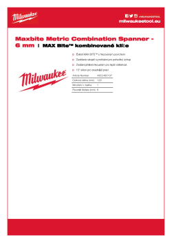 MILWAUKEE Metrický kombinovaný klíč MAX BITE™ 6 mm 4932480197 A4 PDF