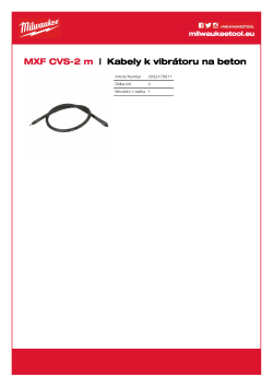 MILWAUKEE Kabel pro vibrátor 2 m 4932478611 A4 PDF