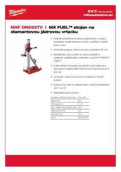 MILWAUKEE MX FUEL™ prémiový stojan na diamantovou jádrovou vrtačku 4933472247 A4 PDF