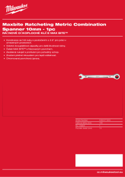 MILWAUKEE Ráčnový očkoplochý klíč MAX BITE™ 10 mm 4932471503 A4 PDF