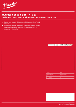 MILWAUKEE Concrete Drills - round shank / DIN 8039 4932363649 A4 PDF