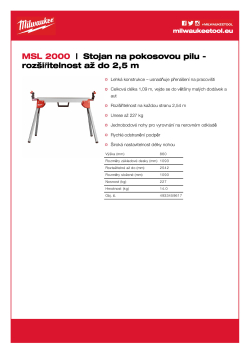MILWAUKEE Stojan na pokosovou pilu výsuvný až na 2,5 m 4933459617 A4 PDF