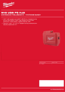 MILWAUKEE M18™ 2.1 A napájecí port USB (M18™ USB PS HJ2) 4932471597 A4 PDF