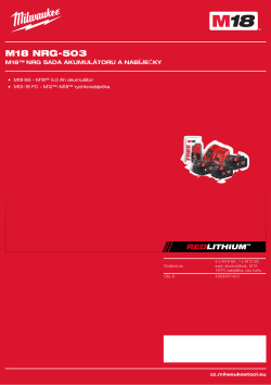 MILWAUKEE M18™ sada akumulátorů a nabíječky 4933451423 A4 PDF