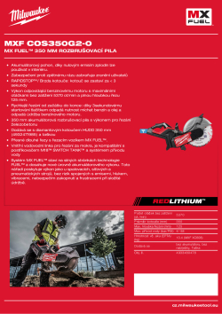 MILWAUKEE MX FUEL™ 350 mm rozbrušovací pila 4933480478 A4 PDF
