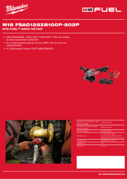 MILWAUKEE M18 FUEL™ sada nářadí 4933498241 A4 PDF