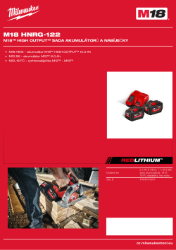 MILWAUKEE M18™ HIGH OUTPUT™ sada akumulátorů a nabíječky 4933464261 A4 PDF