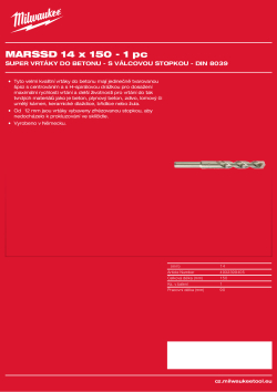 MILWAUKEE Concrete Super Drills - round shank / DIN 8039 4932399405 A4 PDF