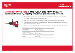 MILWAUKEE M18 FUEL™ ONE-KEY™ 1″ rázový utahovák D-rukojeť, pojistný kroužek a prodloužené vřeteno 4933471756 A4 PDF