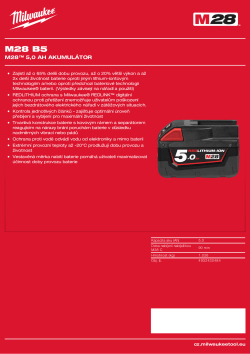 MILWAUKEE M28™ 5,0 Ah akumulátor 4932430484 A4 PDF