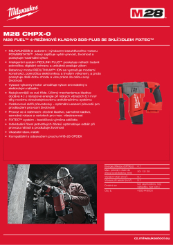 MILWAUKEE M28 FUEL™ 4-režimové kladivo SDS-plus se sklíčidlem FIXTEC 4933448000 A4 PDF