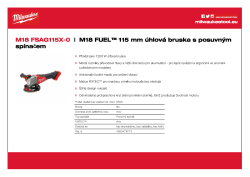 MILWAUKEE M18 FUEL™ 115 mm úhlová bruska s posuvným spínačem 4933478772 A4 PDF