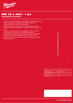 MILWAUKEE Multi Material Drills NG 4932471109 A4 PDF