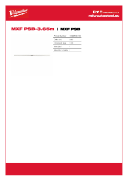 MILWAUKEE Profil  pro stahovací vibrační lištu MX FUEL™ (MXF PSC) - 3,65 m 4932479780 A4 PDF