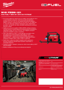 MILWAUKEE M18 FUEL™ sekční čistička potrubí 4933471410 A4 PDF