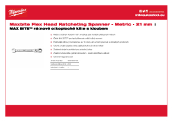 MILWAUKEE Ráčnový očkoplochý klíč MAX BITE™ s kloubem 21 mm 4932480194 A4 PDF