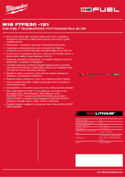 MILWAUKEE M18 FUEL™ teleskopická vyvětvovací pila 30 cm 4933480869 A4 PDF
