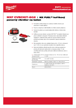 MILWAUKEE MX FUEL™ kufříkový ponorný vibrátor do betonu 4933479610 A4 PDF