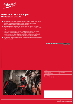MILWAUKEE Multi Material Drills NG 4932471093 A4 PDF