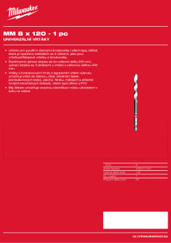 MILWAUKEE Multi Material Drills NG 4932471104 A4 PDF