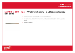 MILWAUKEE Concrete Drills - round shank / DIN 8039 4932399383 A4 PDF