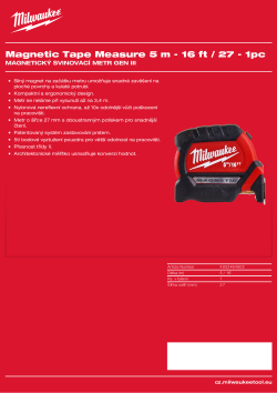 MILWAUKEE Magnetický svinovací metr 5 m- 16 ft 4932464602 A4 PDF