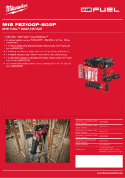 MILWAUKEE M18 FUEL™ sada nářadí 4933498242 A4 PDF