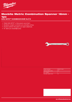 MILWAUKEE Metrický kombinovaný klíč MAXBITE™ 16 mm 4932471524 A4 PDF