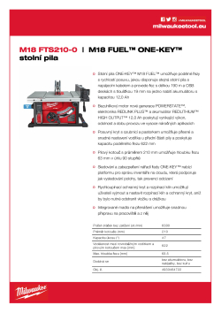MILWAUKEE M18 FUEL™ ONE-KEY™ stolní pila 4933464722 A4 PDF