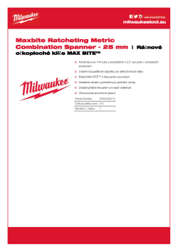 MILWAUKEE Ráčnový očkoplochý klíč MAX BITE™ 25 mm 4932480212 A4 PDF