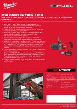 MILWAUKEE M18 FUEL™ ONE-KEY™ 1″ rázový utahovák D-rukojeť a pojistný kroužek 4933472072 A4 PDF